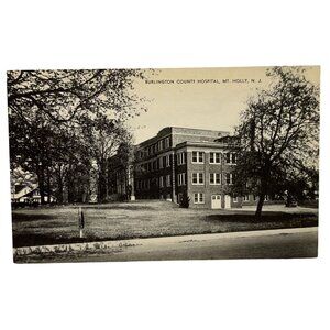 Burlington County Hospital Mt Holly NJ Postcard Vintage Medical Doctors Medicine